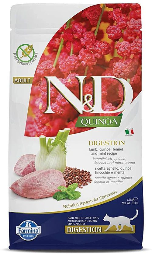 Farmina N&D Quinoa Digestion Lamb Adult Dry Cat Food