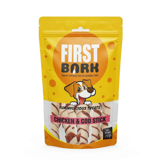 FirstBark Dog Treats - Chicken & Cod Stick, 70g