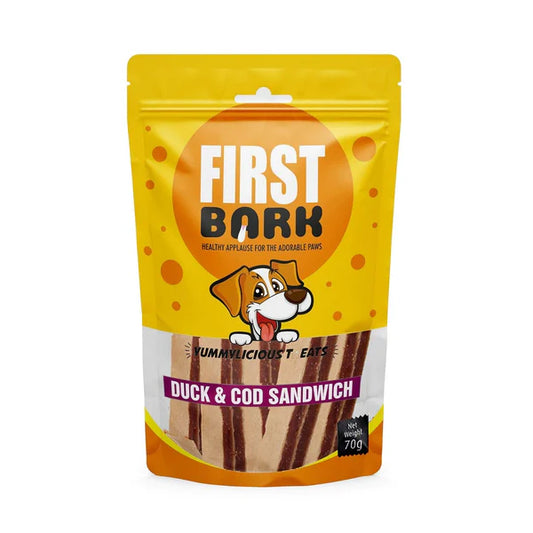 First Bark Duck and Cod Sandwich Dog Treats, 70g