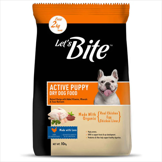 Let's Bite Active Puppy Chicken Dog Dry Food — 10kg