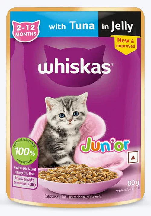 Whiskas Junior Kitten Wet Food, Tuna in Jelly